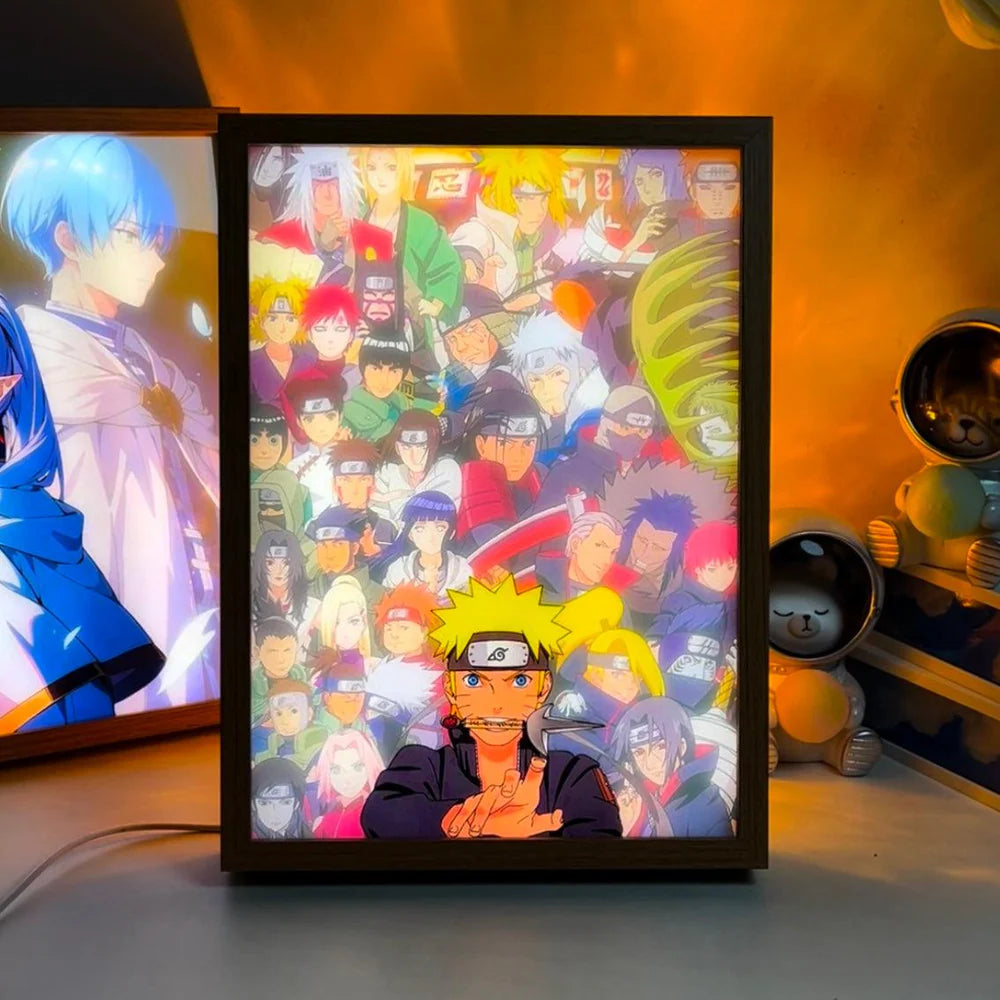 Naruto All Characters LED Light Painting Anime Merch Gift Night Light