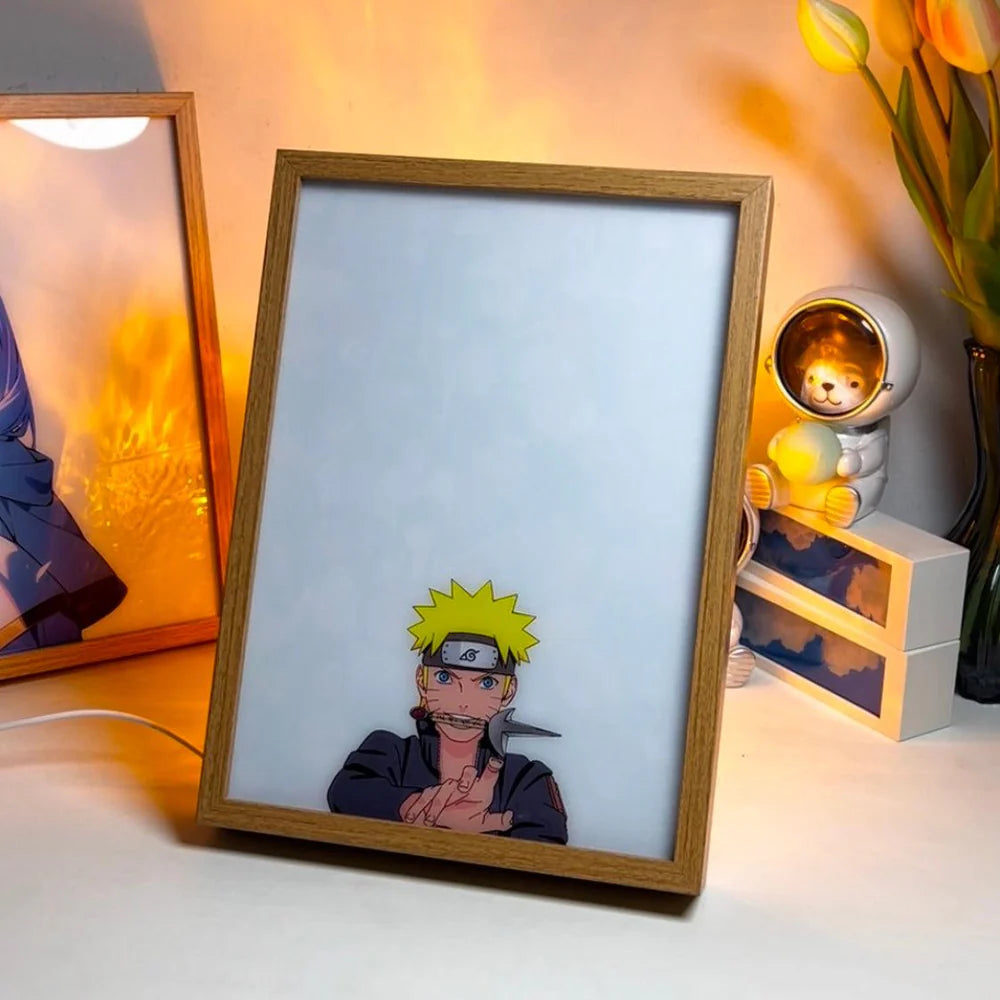 Naruto All Characters LED Light Painting Anime Merch Gift Night Light