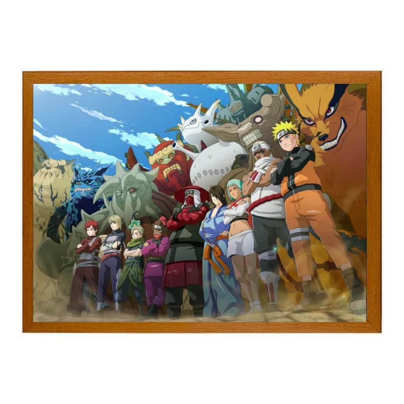 Naruto LED Light Painting | Naruto & Ninja Squad | Anime Shadow Art Wall Art Photo Frame