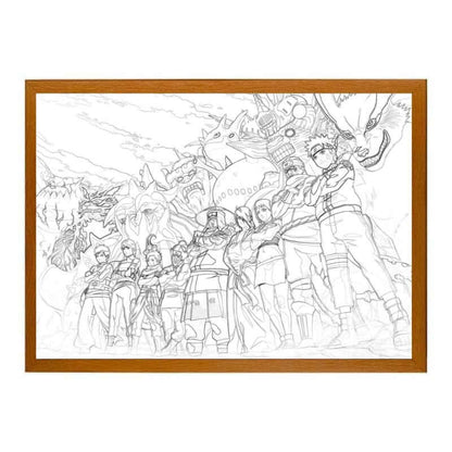 Naruto LED Light Painting | Naruto & Ninja Squad | Anime Shadow Art Wall Art Photo Frame
